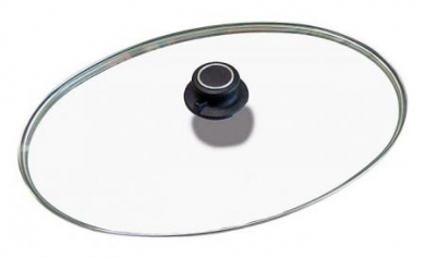 AMT Glasdeckel mit Rand 18/10 Edelstahl Fischpfannendeckel 41 x 27 cm