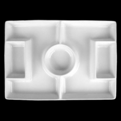 Porzellan Fußballteller/Fußballfeld 36 x 25 cm weiß Holst Porzellan 