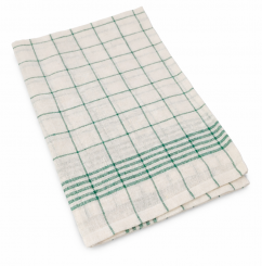 Gläsertuch Reinleinen grün/weiß/kariert, 70x50 cm 