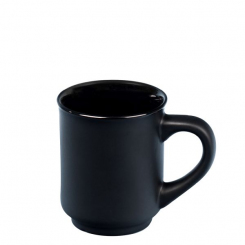 Glühweintasse schwarz matt 0,2 l mit Druck 