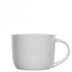 Kaffeetasse oder Cappuccinotasse Porzellan weiß Olivia 280ml mit Druck 