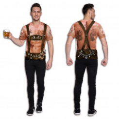 Bayernfest Oktoberparty T-Shirt Lederhose/Sixpack 