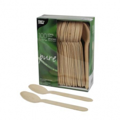 Löffel Holz pure, 1.000 Stück Papstar 