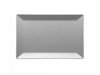 Platte rechteckig  34x23cm Keramik grau matt Manhattan City Mäser 