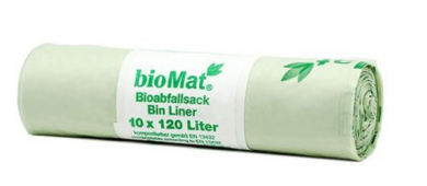 Kompostbeutel bioMat 120l Bio-Folie auf Stärkebasis, 10 Stück 