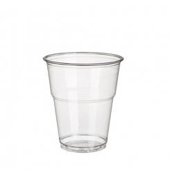 PLA-Becher, Kaltgetränkebecher, "pure" 0,3 l glasklar mit Schaumrand Papstar VPE á 1.120 Stück