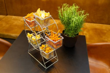 Pommes-Riesenrad Edelstahl mit 5 herausnehmbaren Körben 