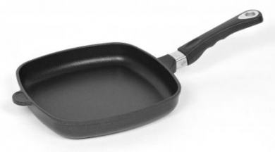 AMT Profi Eck-Pfanne Aluguss flach Induktion 20 x 20 cm / 5 cm hoch Grill