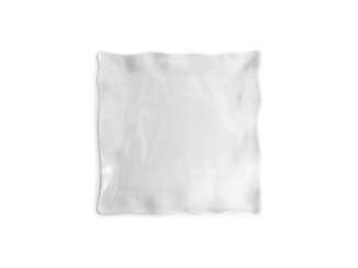 Melamin Ruffle Square Platte 30 x 30 cm, weiß Q Squared 
