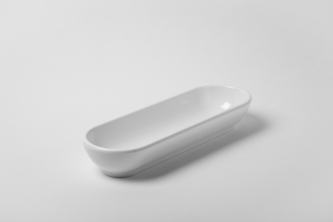 Ovale Schale flach 30 cm Melamin Primeware Weiß 