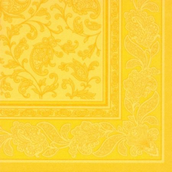Servietten, Royal Collection 1/4-Falz 40 x 40 cm gelb "Ornaments"  
