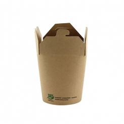 Snackboxen, Pappe "pure" eckig, 470 ml "100% Fair" Papstar 