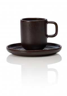 Ober- und Untertasse 9 cl im Set  Rockzzero One Metallic Brown  