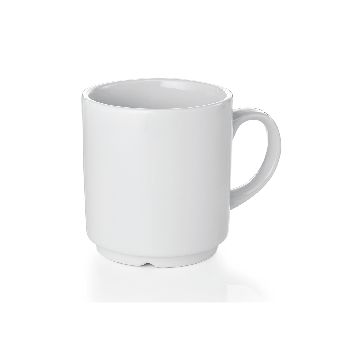 Kaffeebecher 250 ml Porzellan weiß, stapelbar ab 60 Stück