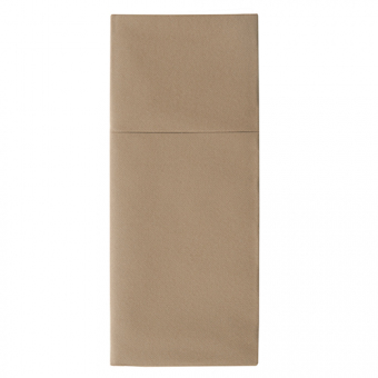 4x100 Stück Bestecktaschen 1/8-Falz taupe Airlaid-Serviette 