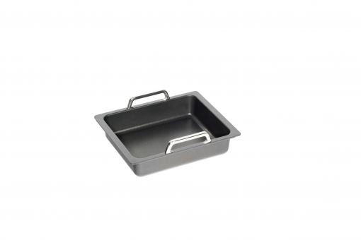 AMT GN 1/2 - Back / Bratplatte tief Aluguss Induktion 5,5 cm tief mit Griffen