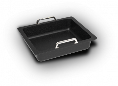 AMT GN 1/2 - Back / Bratplatte tief Aluguss  5,5 cm tief mit Griffen