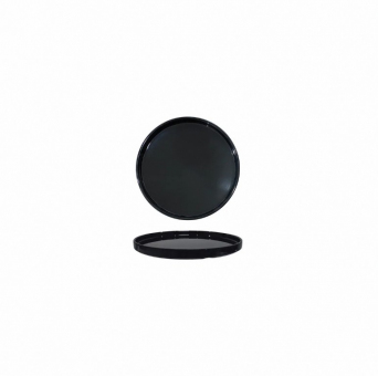 Teller rund mit Rand 178 x 178 x 18 mm schwarz Rim Line von Q Squared 
