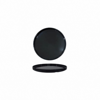 Teller rund mit Rand 229 x 229 x 20 mm schwarz Rim Line von Q Squared 