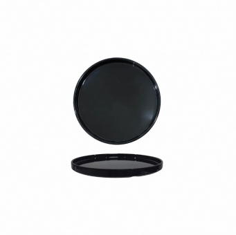 Teller rund mit Rand 255 x 255 x 20 mm schwarz Rim Line von Q Squared 