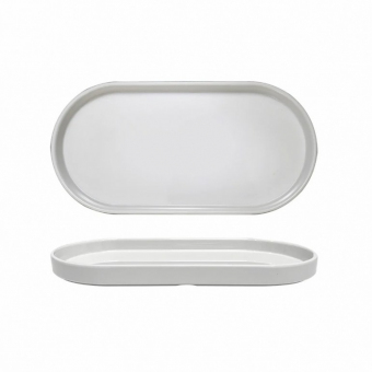 Teller oval mit Rand 260 x 128 x 20 mm Rim Line von Q Squared 