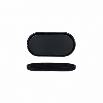 Teller oval mit Rand 260 x 128 x 20 mm schwarz Rim Line von Q Squared 