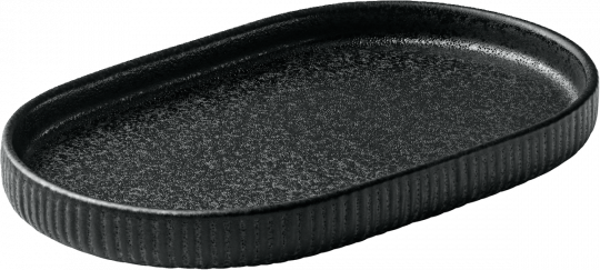 Platte oval Relief 18 cm Nara Schwarz Playground 