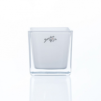 Tischlicht / Teelichthalter Glas White Emotion Cube Sandra Rich 