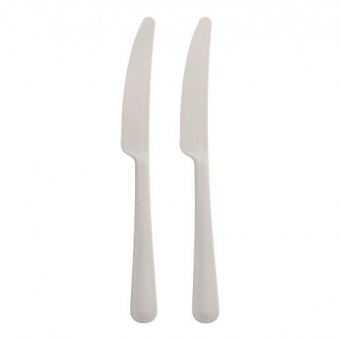 BIO-PP Messer (Mehrweg) Weiß 19,7cm, extra stabil 