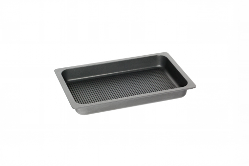 AMT GN 1/1 Grill-Back-/Bratplatte aus Aluguss – Induktion   5,5 cm tief mit Grillboden