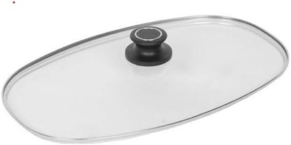 AMT Glasdeckel für Bräter Maße 42 x 28 cm für Artikel 64228 / 4228, Rand  u. Knopf