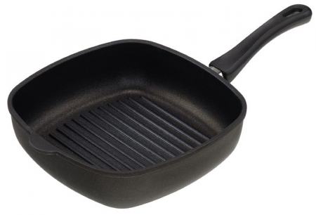 AMT Profi Eck-Pfanne Aluguss hoch Induktion 26 x 26 cm / 7 cm hoch Grill