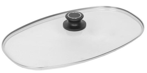 AMT Glasdeckel mit Rand 18/10 Edelstahl Bräterdeckel 40 x 24 cm
