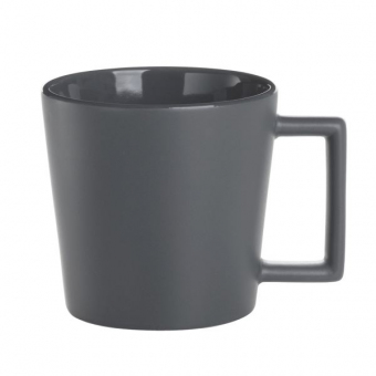 Kaffeebecher Kim Keramik matt grau 410ml mit Druck 