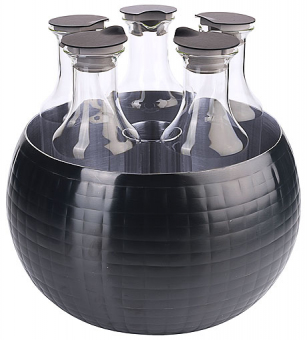 Carafine Black von Frilich Quintet mit 5 Glas-Karaffen