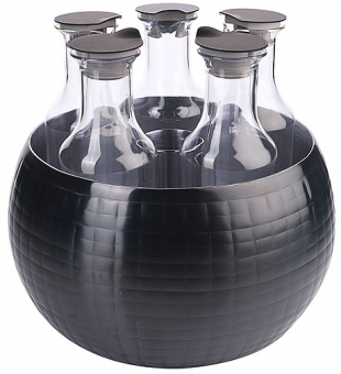 Carafine Black von Frilich Quintet mit 5 Kunststoff-Karaffen