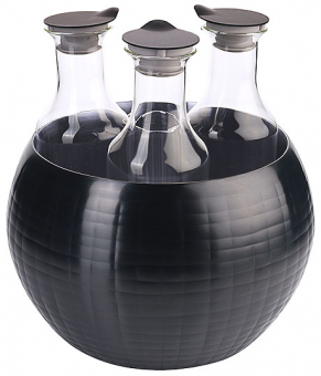 Carafine Black Triplet mit 3 Glas-Karaffen 32cm von Frilich 