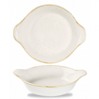 Churchill Stonecast Barley White Auflauf- oder Backform rund mit Griffen, 15x18cm/30cl 