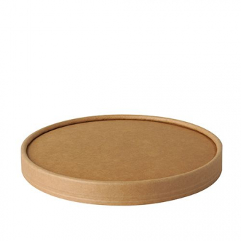 Deckel für Salatschalen To Go, Pappe, "pure", rund, Ø 15 cm, braun 
