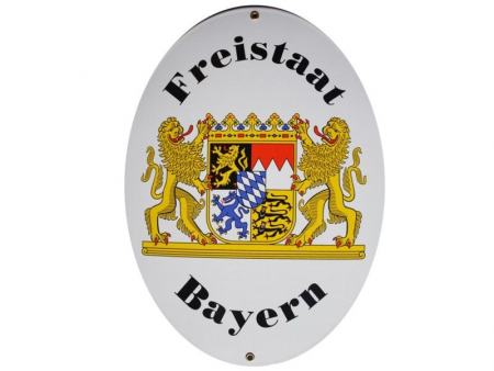 Emailleschild Freistaat Bayern 