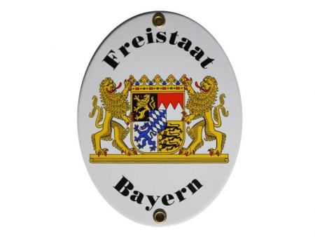 Emailleschild Freistaat Bayern, klein 