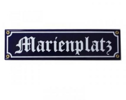 Emailleschild Marienplatz blau 