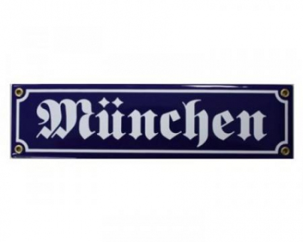 Emailleschild München blau 