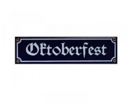 Emailleschild Bayernfest Oktoberparty blau 