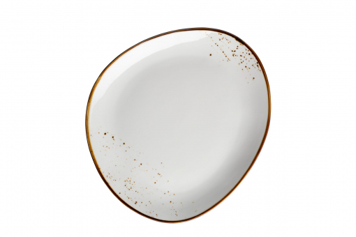 Teller oval 29 x 26 cm Pintar weiß/braun Mäser 