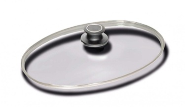 AMT Glasdeckel mit Rand 18/10 Edelstahl Fischpfannendeckel 41 x 27 cm