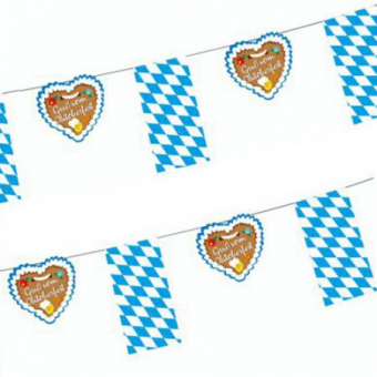 Flaggenkette, Papier 4 m "Gruß vom Oktoberfest", 10 Stück 