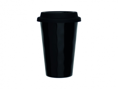 Melamin Coffee to Go Becher schwarz, Schraubverschluss Q Squared 