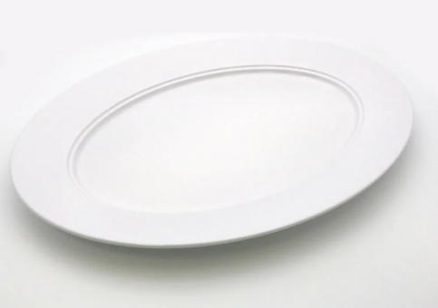 Melamin Diamond Round Fisch-/Steakplatte 36,5 x 28,5 cm weiß Q Squared 
