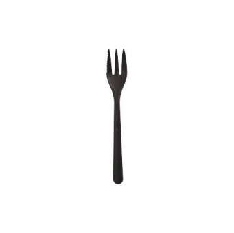 BIO-PP Snackgabel (Mehrweg) schwarz 13 cm, extra stabil 